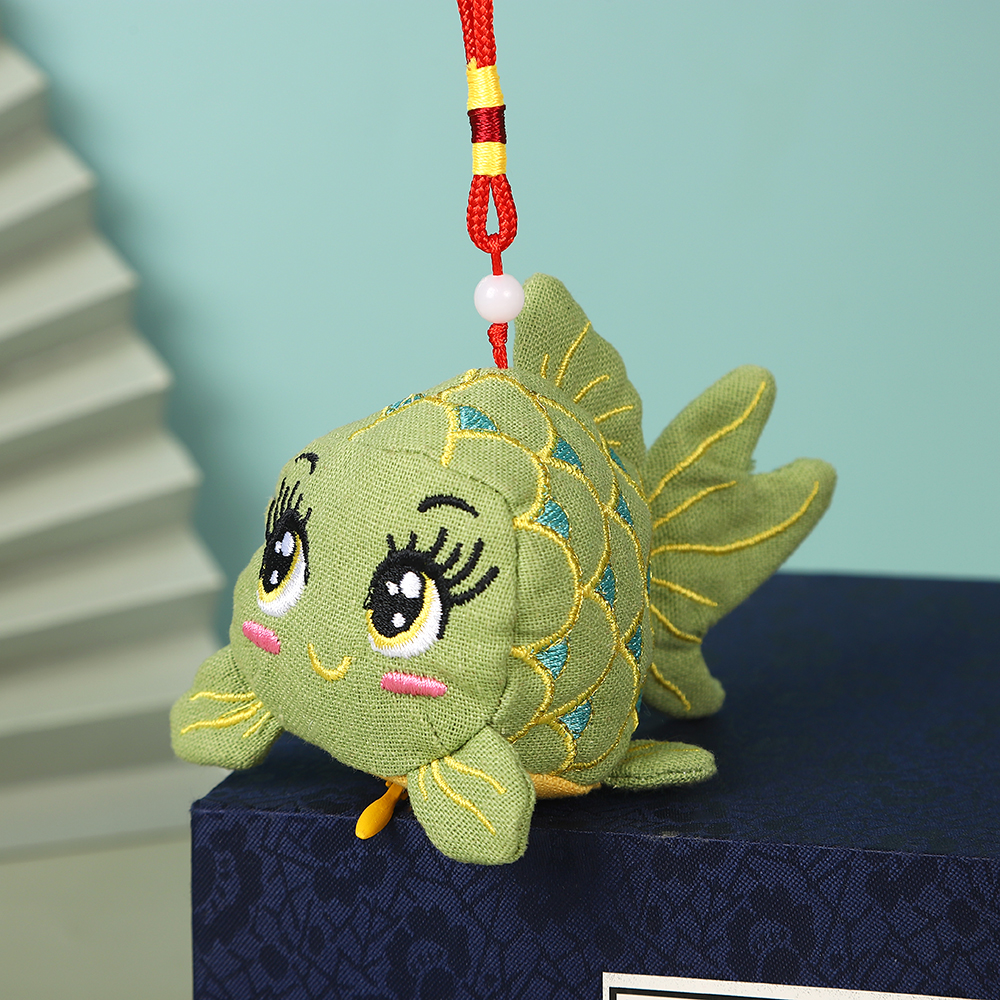 如鱼得水香包挂件小号带拉链泡泡鱼艾粉香囊袋文创香包挂件车载香包挂件详情4