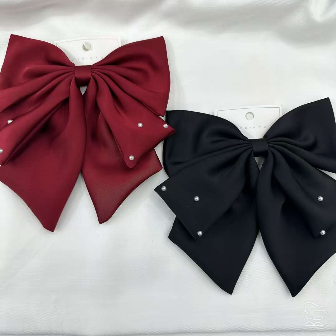 黑红百搭，休闲顶夹，蝴蝶结，发饰，头饰，发夹产品图