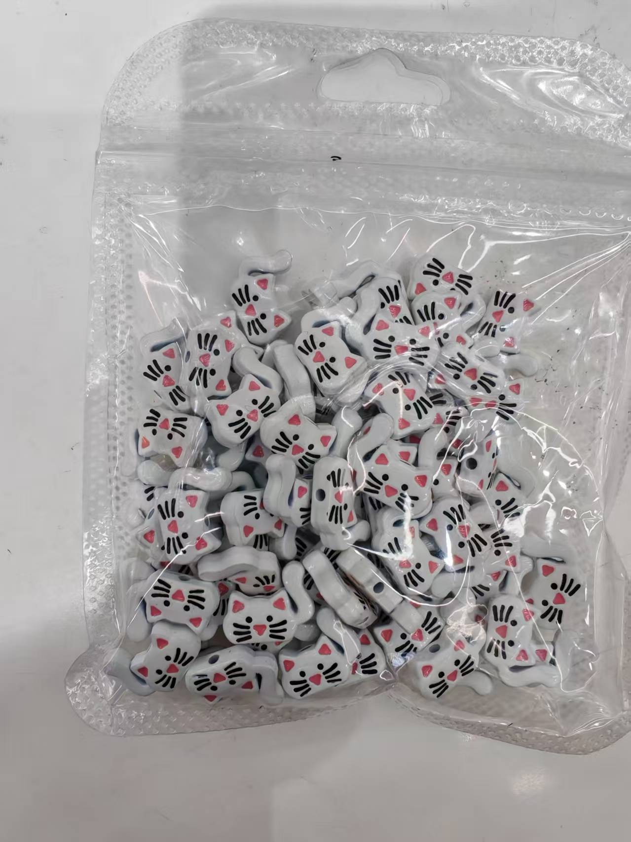 卡通小猫手机链手链串珠饰品配件