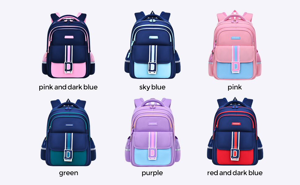 Simple and fashionable color-blocking letter print backpack, zipper closure, student backpack, travel backpack, outdoor casual bag, casual large-capacity schoolbag, student spine support, pressure-reducing, tear-resistant, waterproof and wear-resistant schoolbag pic 2