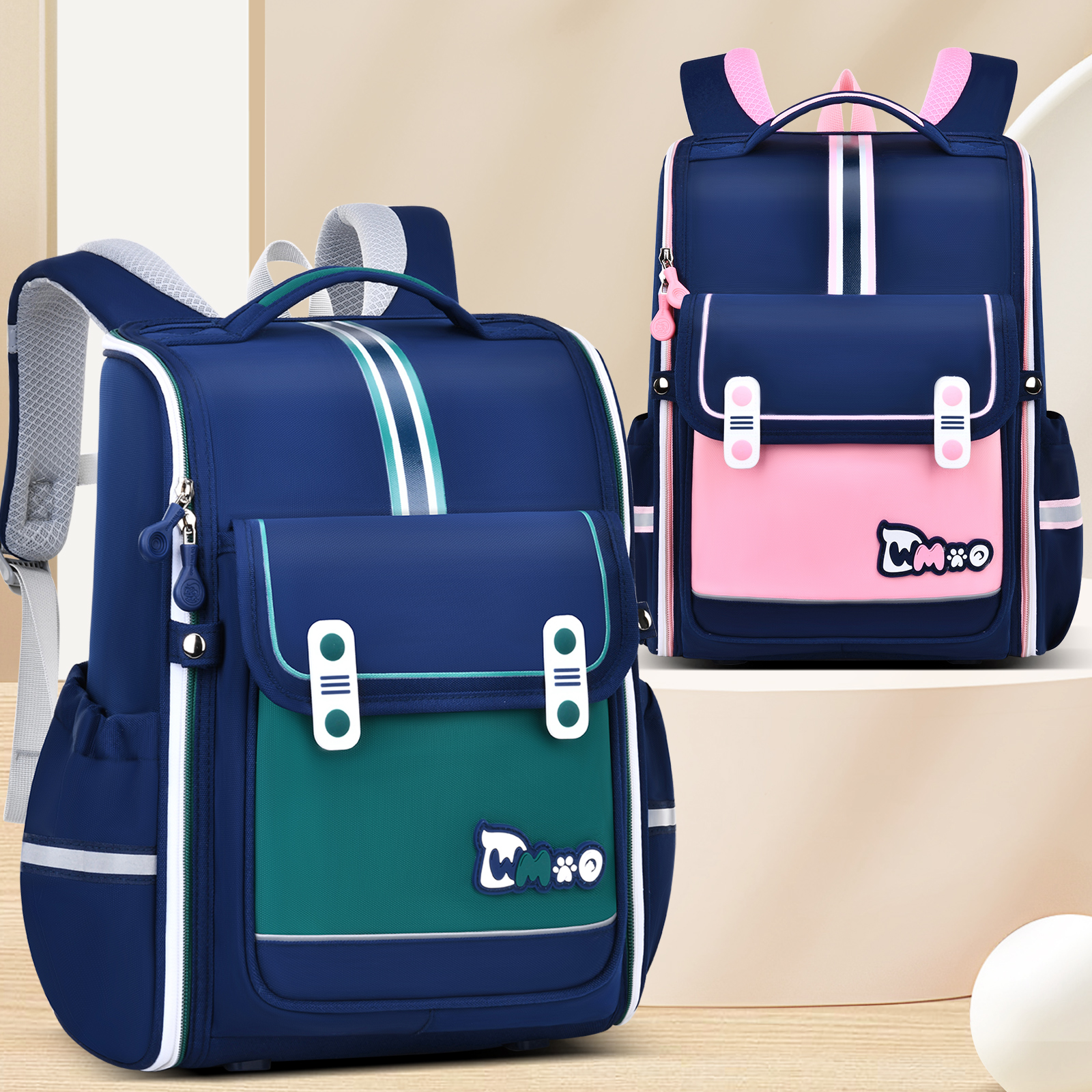 Simple and contrasting British-style large-capacity schoolbag, class-specific back-protecting schoolbag, waterproof, tear-resistant and wear-resistant, dual-purpose student schoolbag for outdoor travel, combining fashion and individuality, essential item for campus trends, schoolbag Item Picture