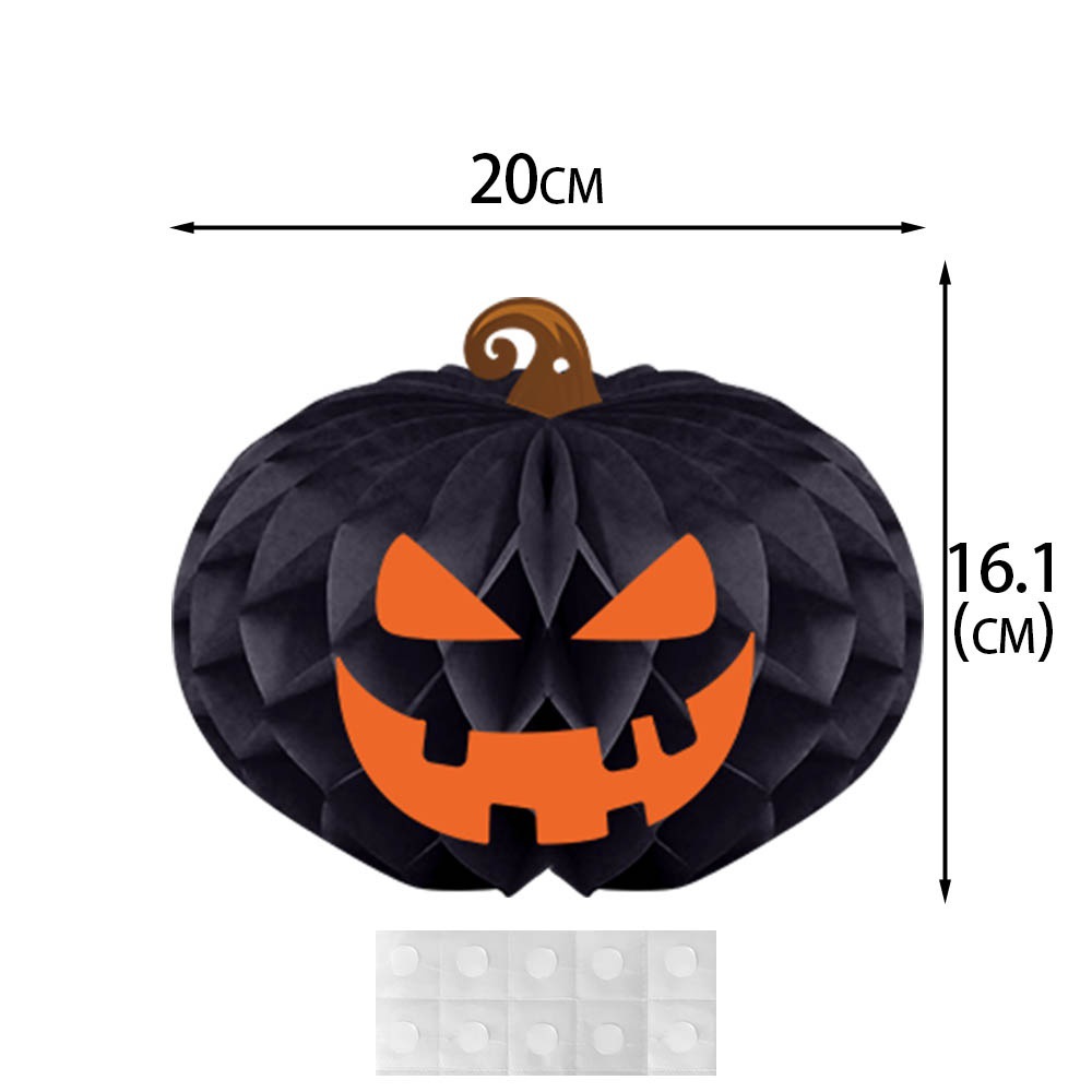 新品万圣节装饰南瓜蜂窝吊饰挂饰 鬼节鬼屋装饰蜘蛛立体蜂窝。