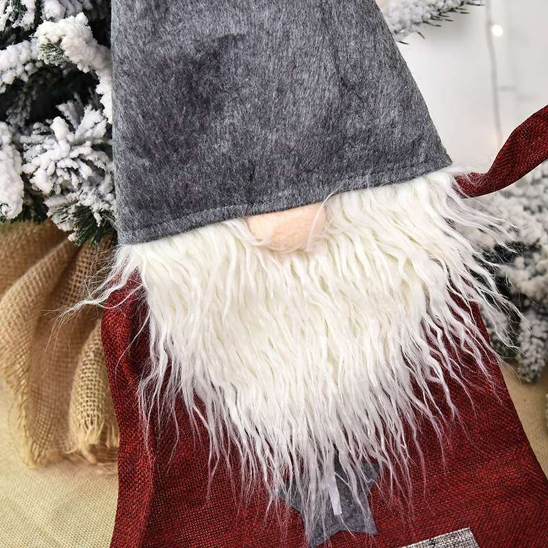 新款圣诞节装饰品麻布机绣森林人挂历鲁道夫创意倒计时挂历 圣诞袜装饰品详情图2