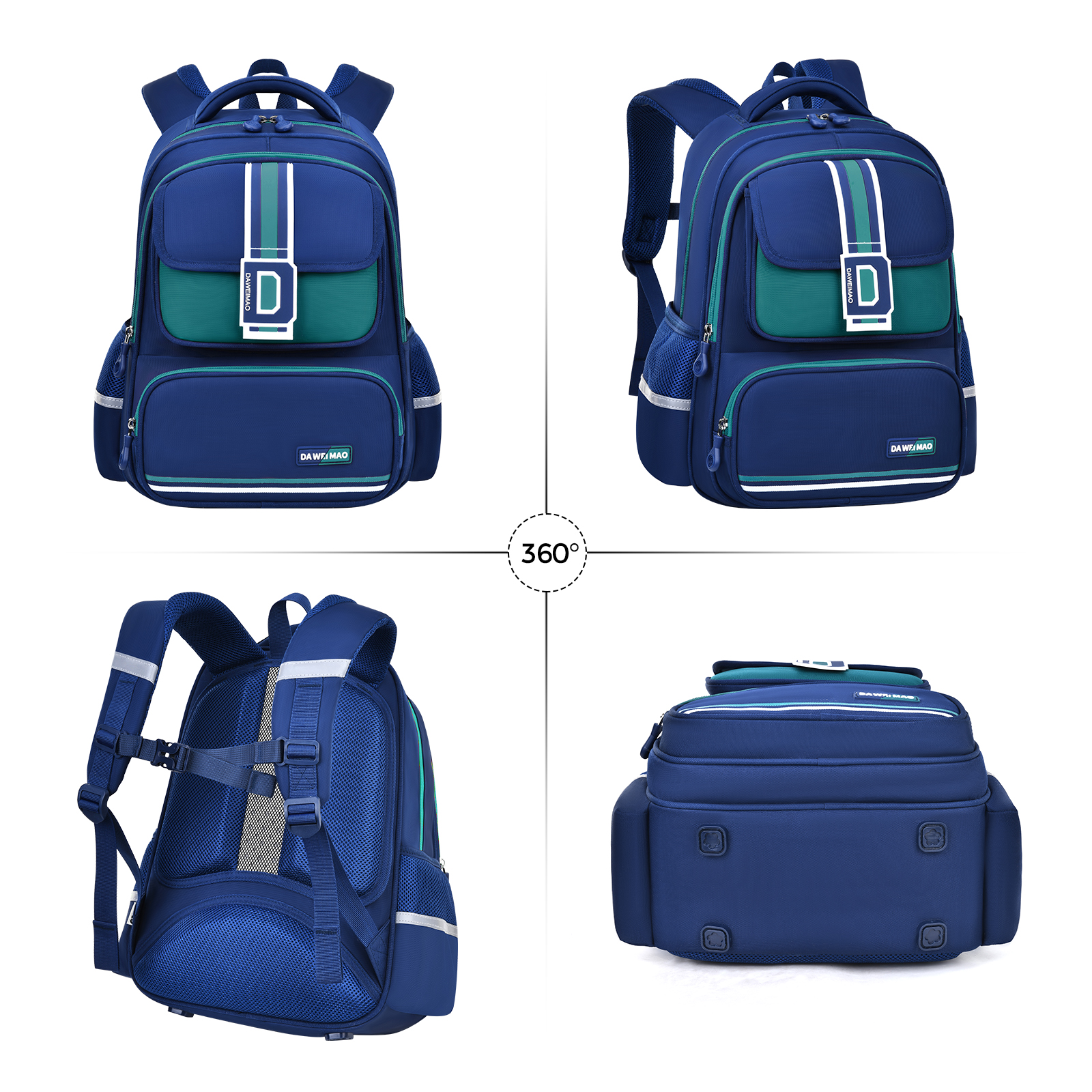 Lightweight and large-capacity, British-style student schoolbag, simple and fashionable color-blocking letter printed backpack, a must-have item for campus trends, combining fashion and functionality, with waterproof design and multi-functional compartments details Picture