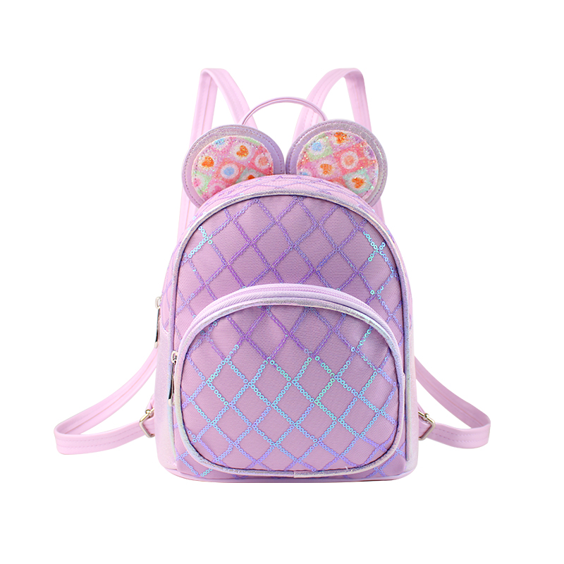 A cute large-tailed cat with diamond-patterned glitter, lightweight, waterproof, fashionable, casual and playful girl and princess backpack