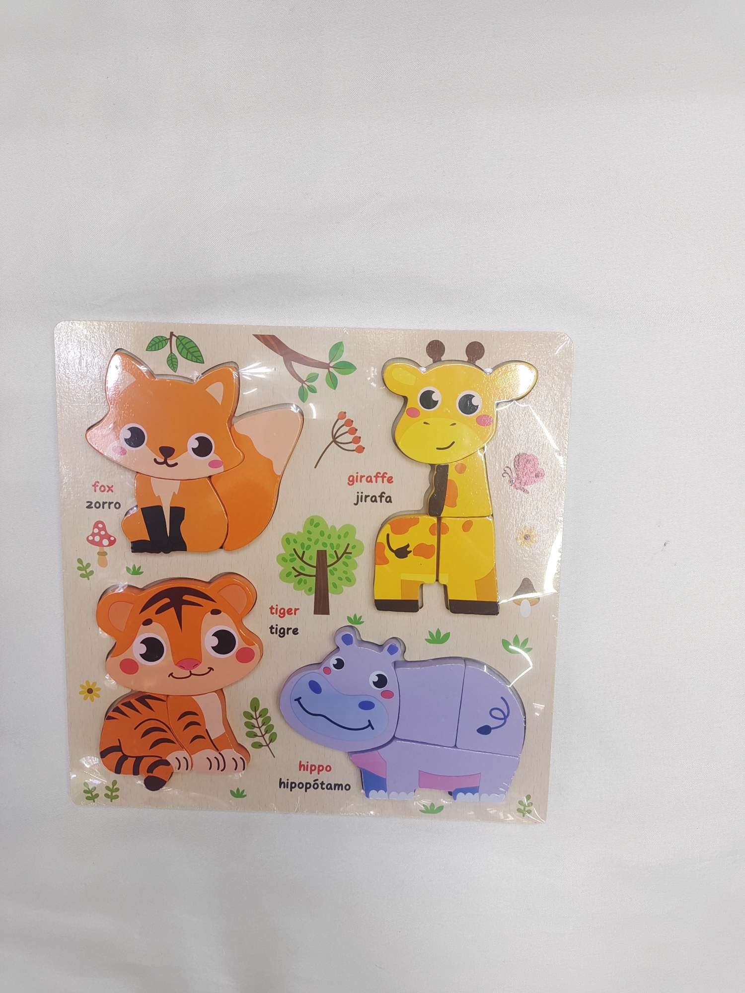 Baby jigsaw puzzles 0 to 3 years old 1 Children's three-dimensional board early education and intelligence toys 2 Wooden Montessori matching building block Jigsaw puzzles Children's cartoon wooden jigsaw puzzles detail image 2