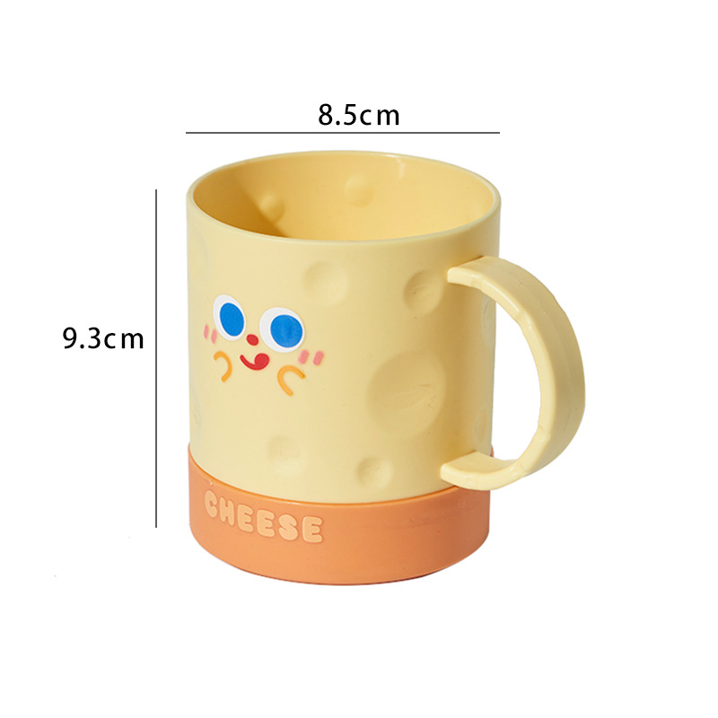 M04-ML-7150 Cheese toothbrush cup Cartoon cute washing-up cup Large household couple children creative mug full figure