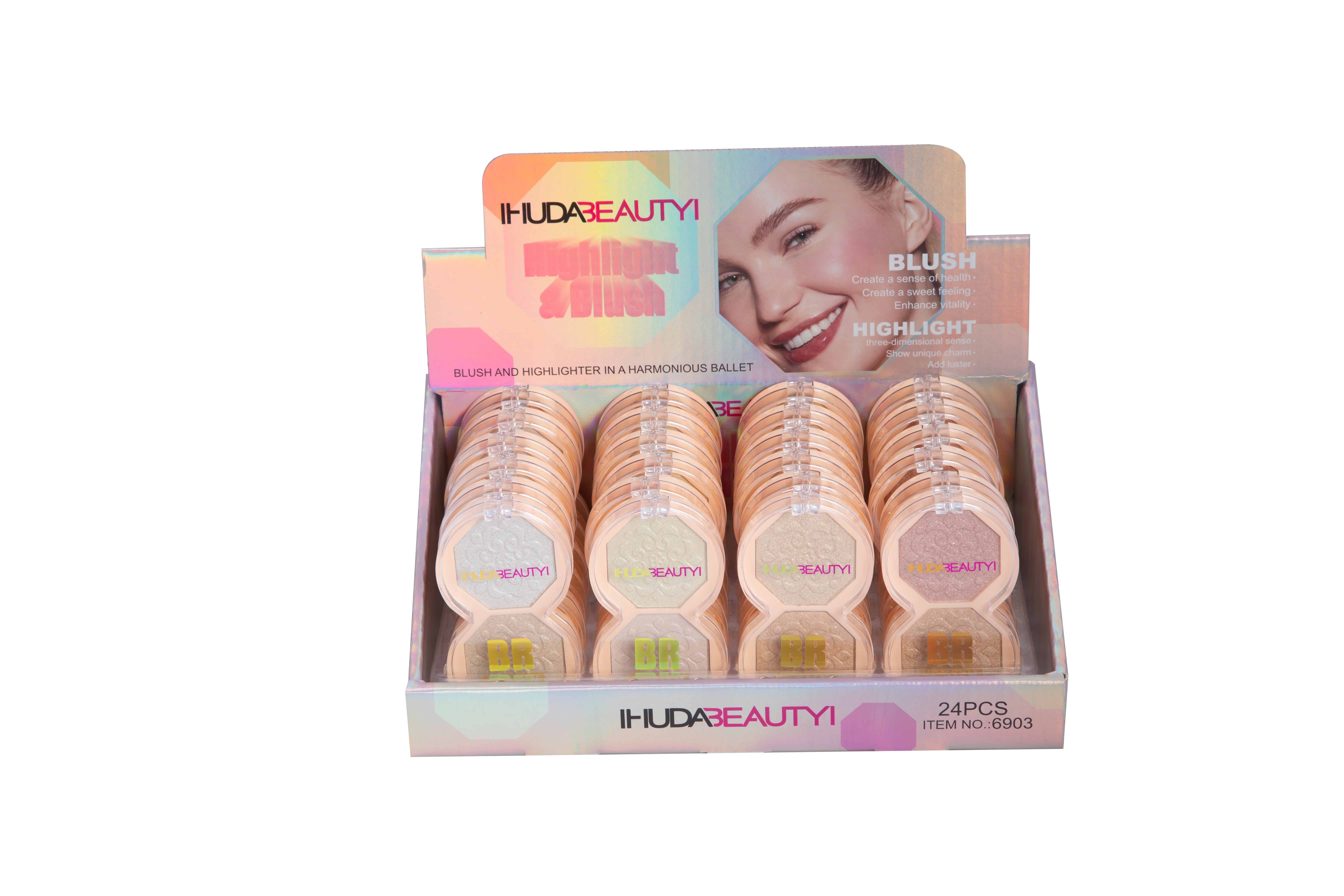 8 color pearlescent face brightening stereo diamond highlighter powder wholesale details Picture