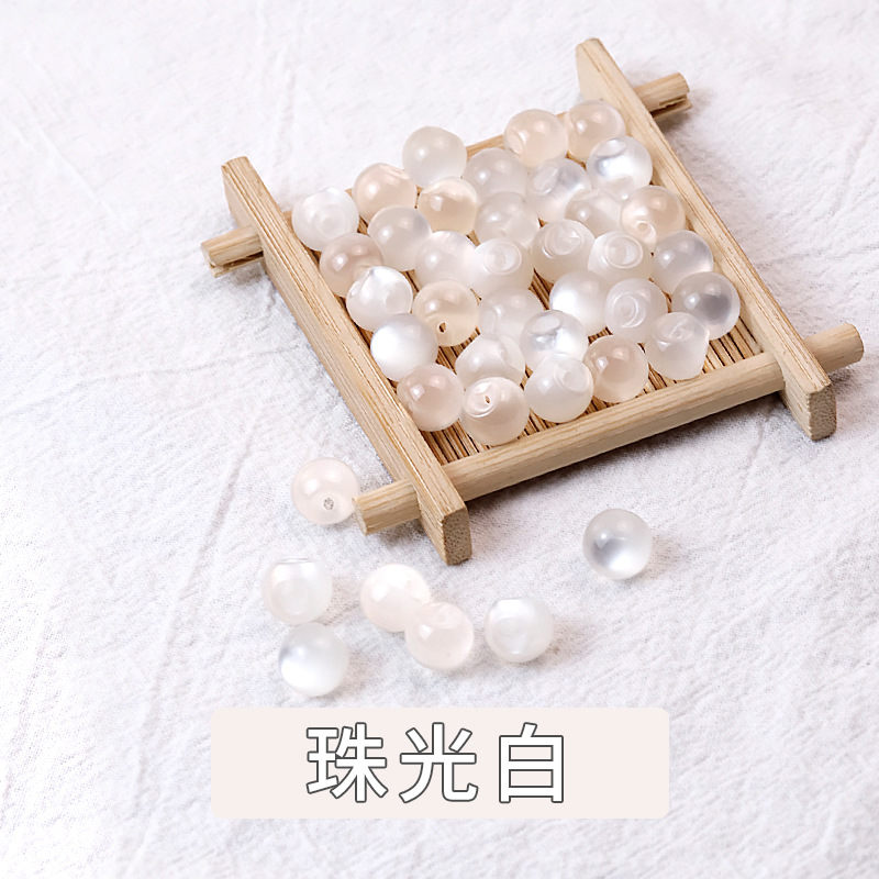 国潮-旗袍盘扣玉石小圆扣纽扣树脂边孔圆珠散珠批发零售厂家直销定做
