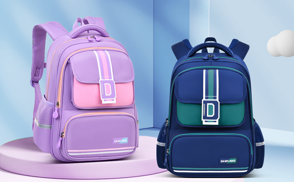 Lightweight and large-capacity, British-style student schoolbag, simple and fashionable color-blocking letter printed backpack, a must-have item for campus trends, combining fashion and functionality, with waterproof design and multi-functional compartments pic 1