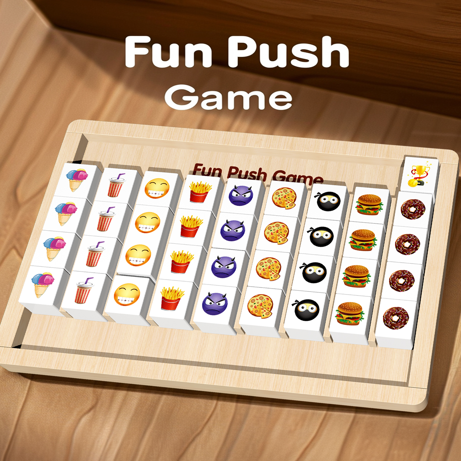 Children's wooden push music elimination music early education board game boys and girls puzzle early education happy love to eliminate fighting toys Item Picture