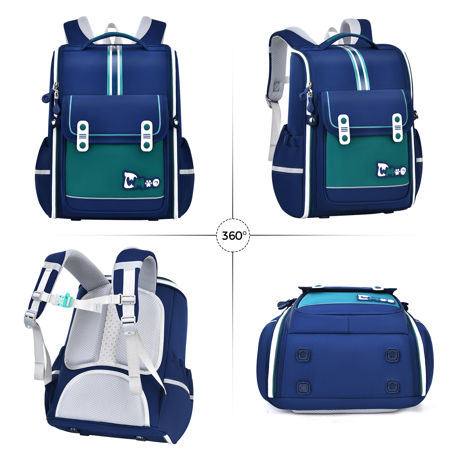 Simple and contrasting British-style large-capacity schoolbag, class-specific back-protecting schoolbag, waterproof, tear-resistant and wear-resistant, dual-purpose student schoolbag for outdoor travel, combining fashion and individuality, essential item for campus trends, schoolbag details Picture