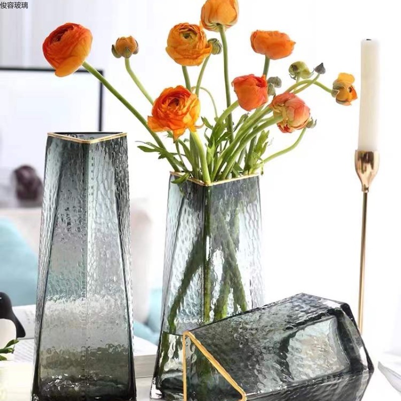 25cm玻璃花瓶 装饰花瓶 蜡烛摆件 陶瓷花瓶 简约现代家居装饰品 花瓶玻璃艺术品 details Picture