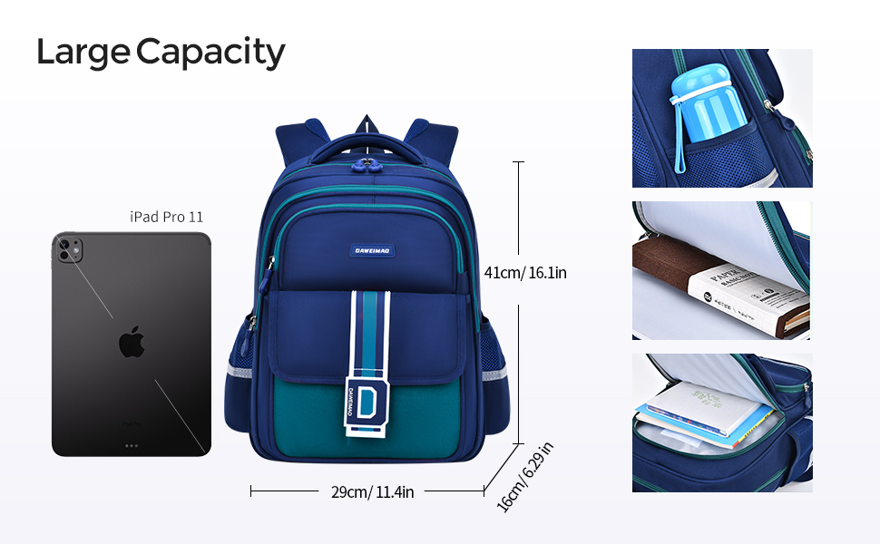 Simple and fashionable color-blocking letter print backpack, zipper closure, student backpack, travel backpack, outdoor casual bag, casual large-capacity schoolbag, student spine support, pressure-reducing, tear-resistant, waterproof and wear-resistant schoolbag pic 3
