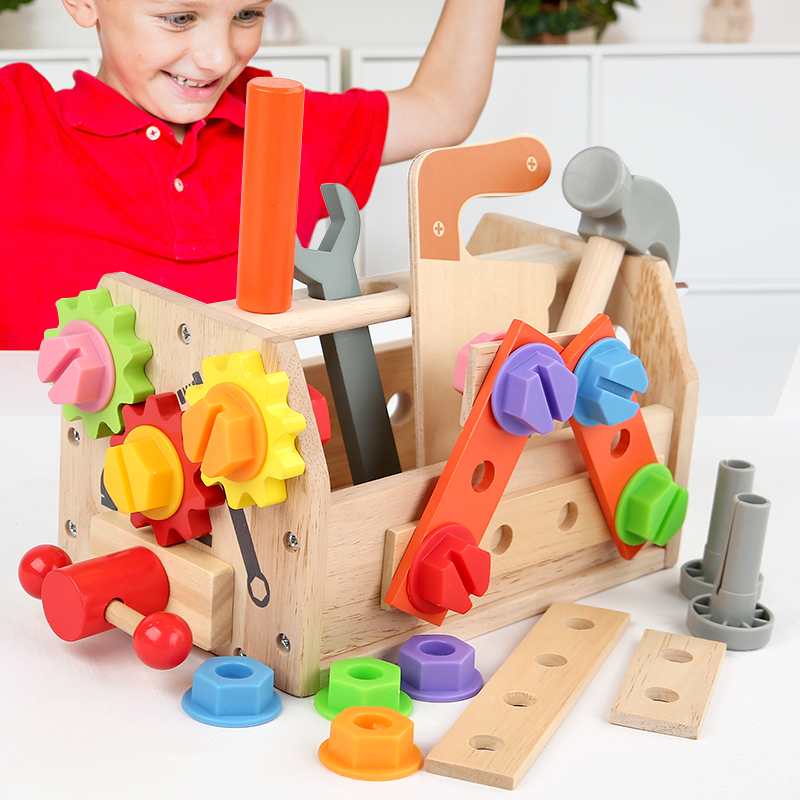 Early childhood education toolbox simulation disassembly maintenance screw nut workbench educational toy details Picture