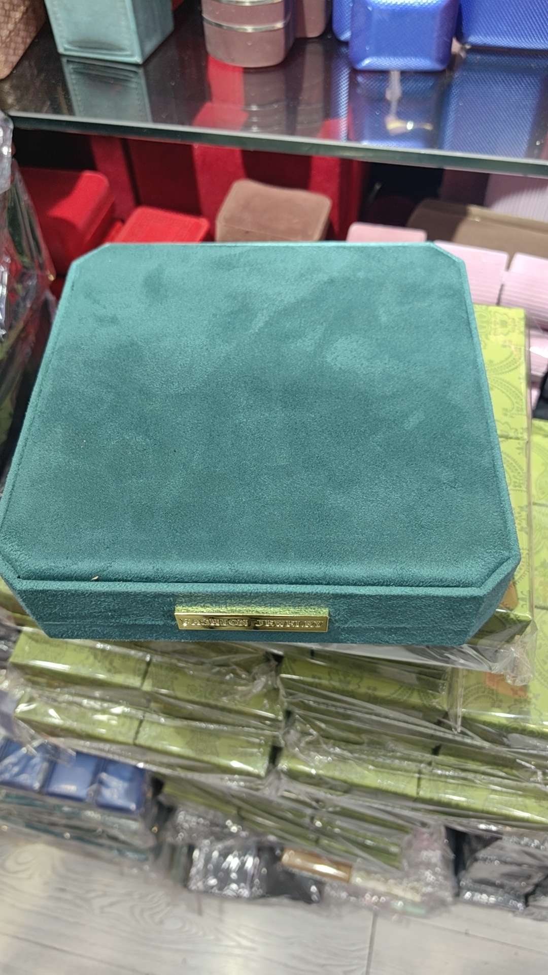 现货仿皮绒戒指盒高档饰品盒珍珠项链盒精致礼盒高级包装盒 产品图