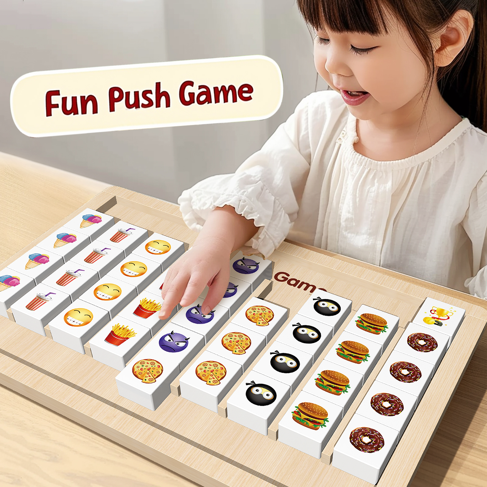 Children's wooden push music elimination music early education board game boys and girls puzzle early education happy love to eliminate fighting toys Application Scenario