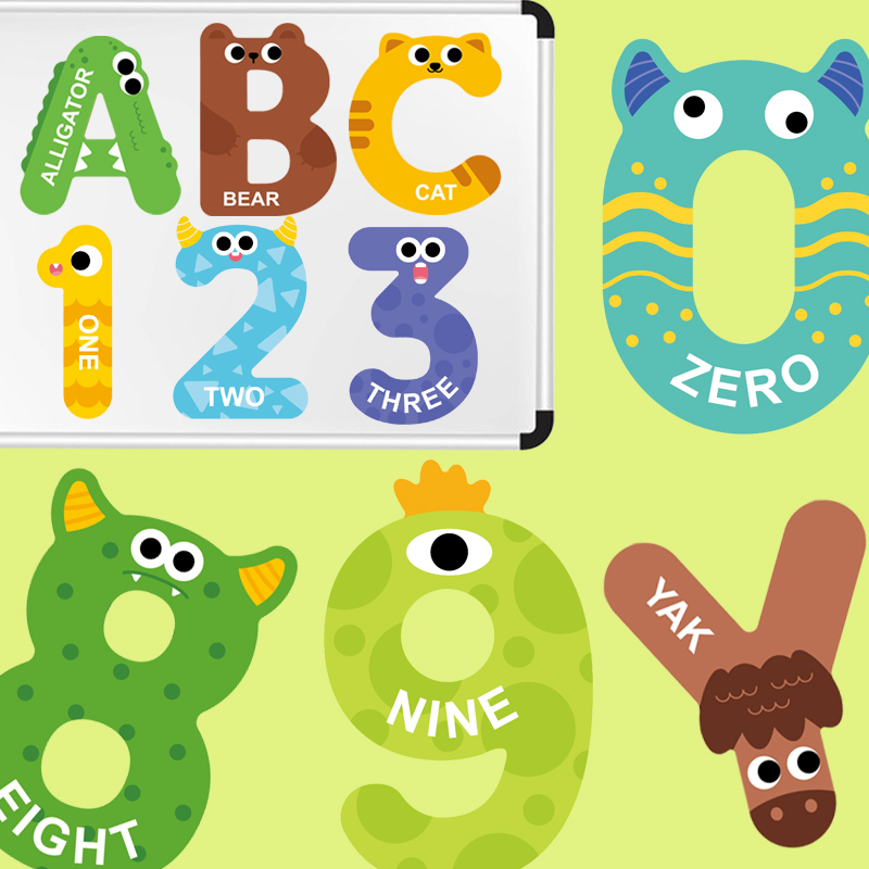 26 capital letter number operation magnetic puzzle children's early education magnetic refrigerator sticker kindergarten educational toy number letters two optional magnetic refrigerator sticker details Picture