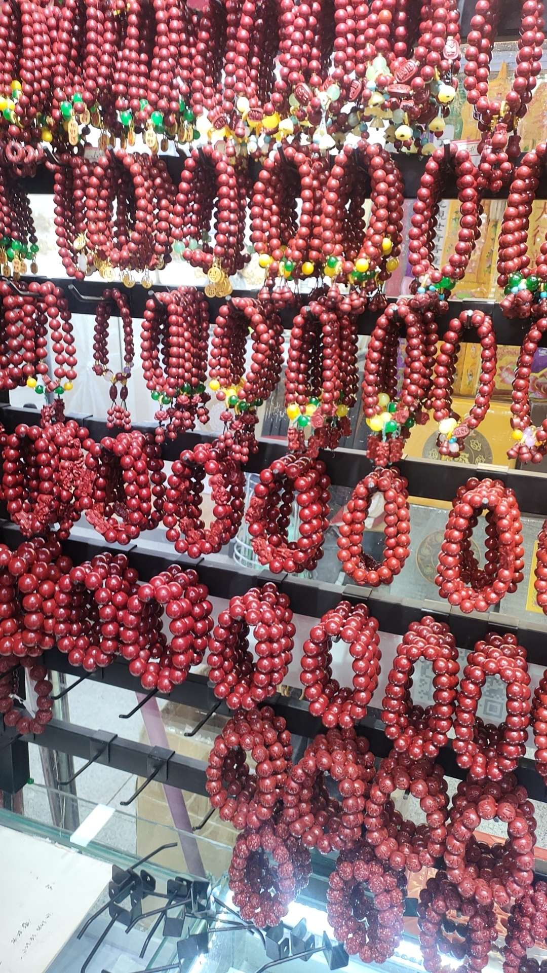 朱砂貔貅手串，念珠手串。朱砂高含量帝王含量手串，佛珠手串18只手串。高级朱砂手串细节图