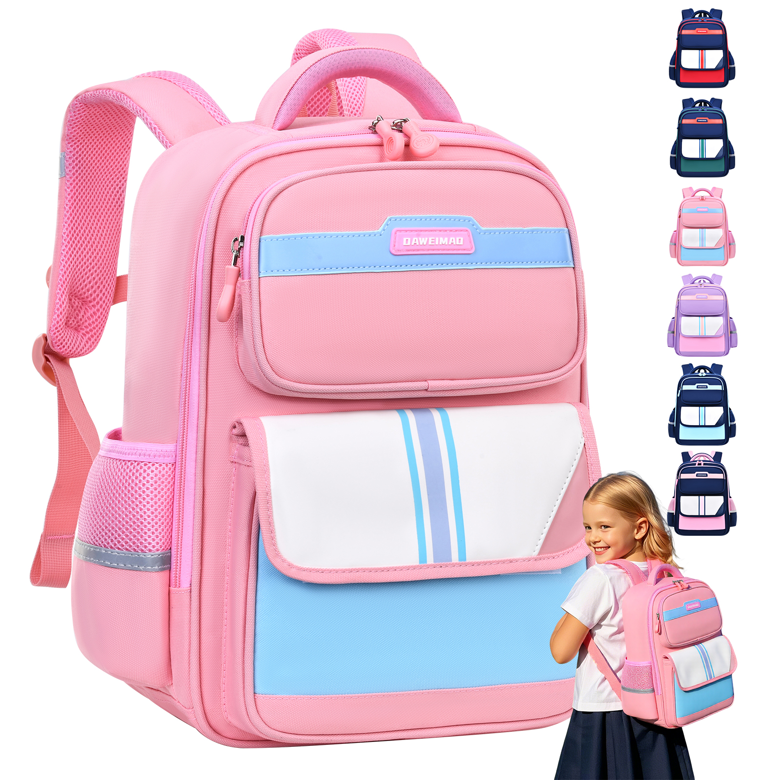 Large-tailed cat British minimalist style color-blocking fashionable and trendy schoolbag, special back-protecting schoolbag for classroom stress relief, lightweight and large-capacity waterproof, tear-resistant and wear-resistant schoolbag, dual-purpose student schoolbag for outdoor travel fashionable and trendy backpack Item Picture