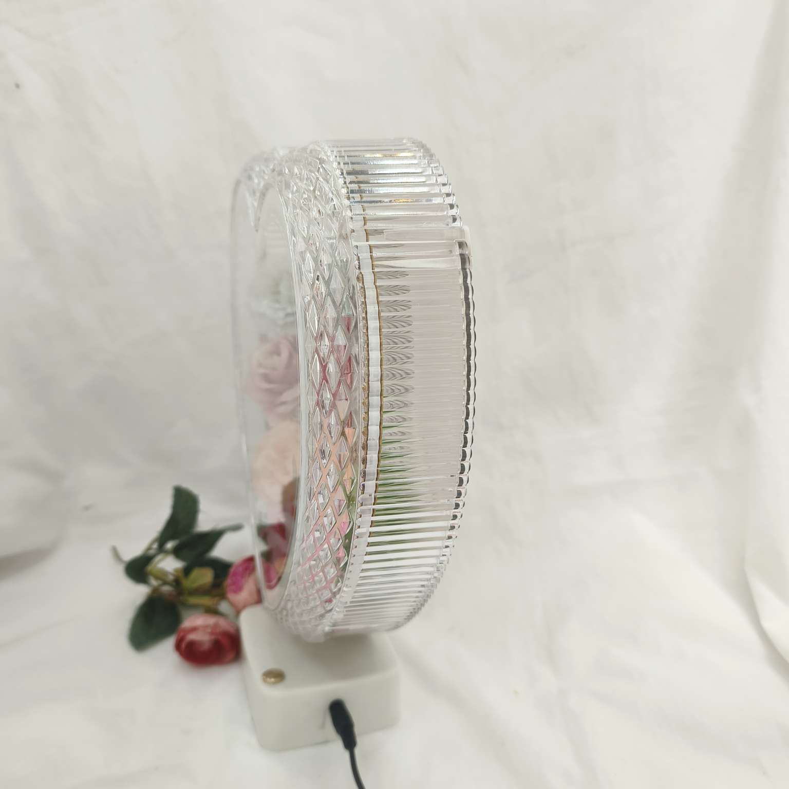 Heart-shaped desk lamp photo frame with flower heart-shaped photo frame, red mirror festive photo frame, plug-in mirror rose photo frame, custom photo frame detail image 13