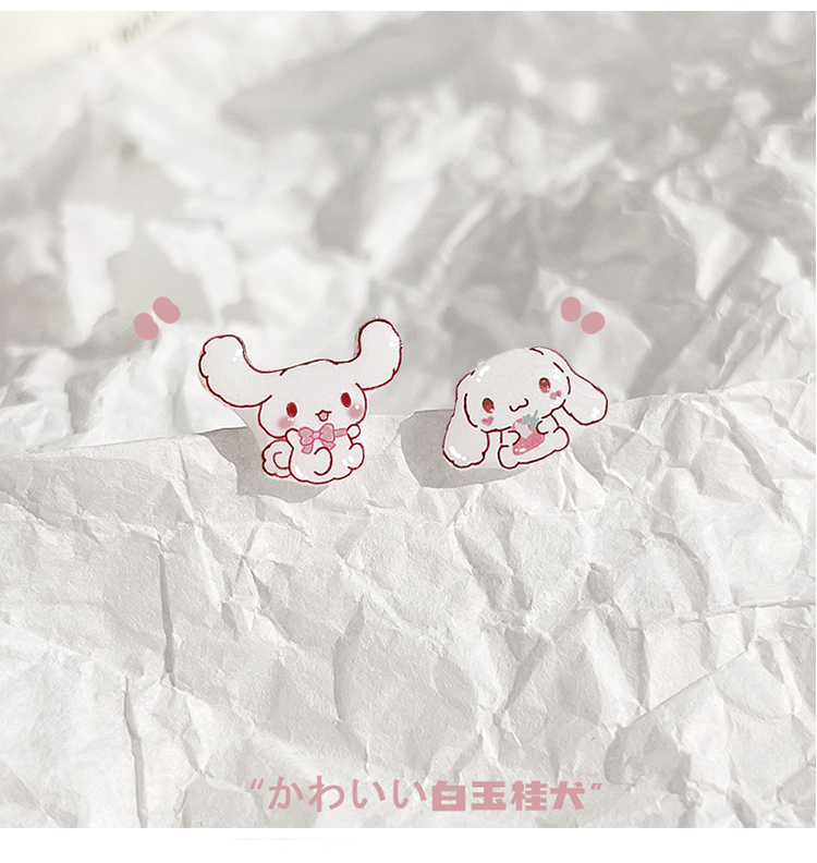 Asymmetrical cinnamon dog ear clips, no ear holes, earrings for female students, Korean version, simple plastic needle, silver needle ear studs, super fairy magnet magnetic ear studs, earrings pic 5