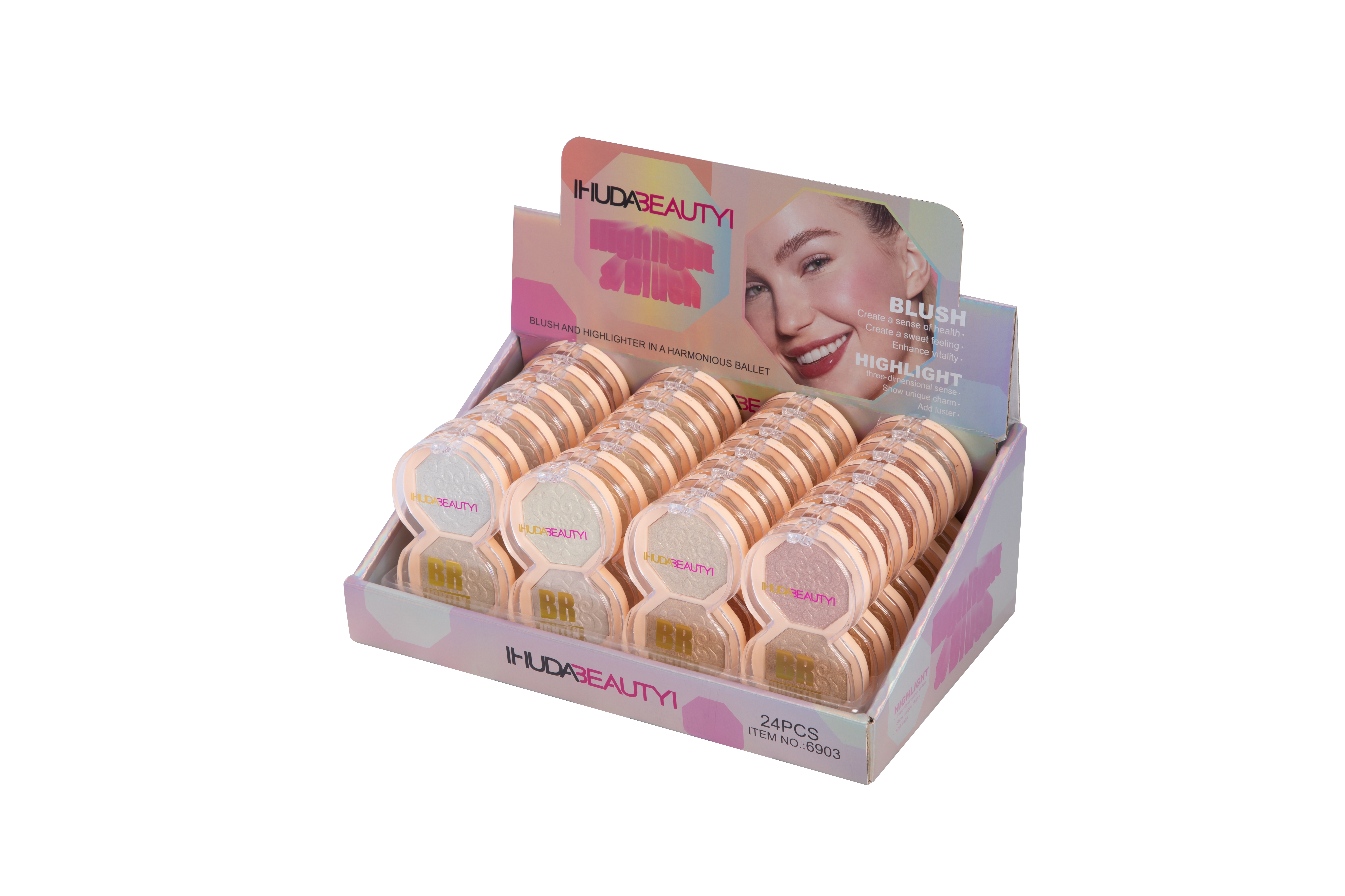 8 color pearlescent face brightening stereo diamond highlighter powder wholesale full figure