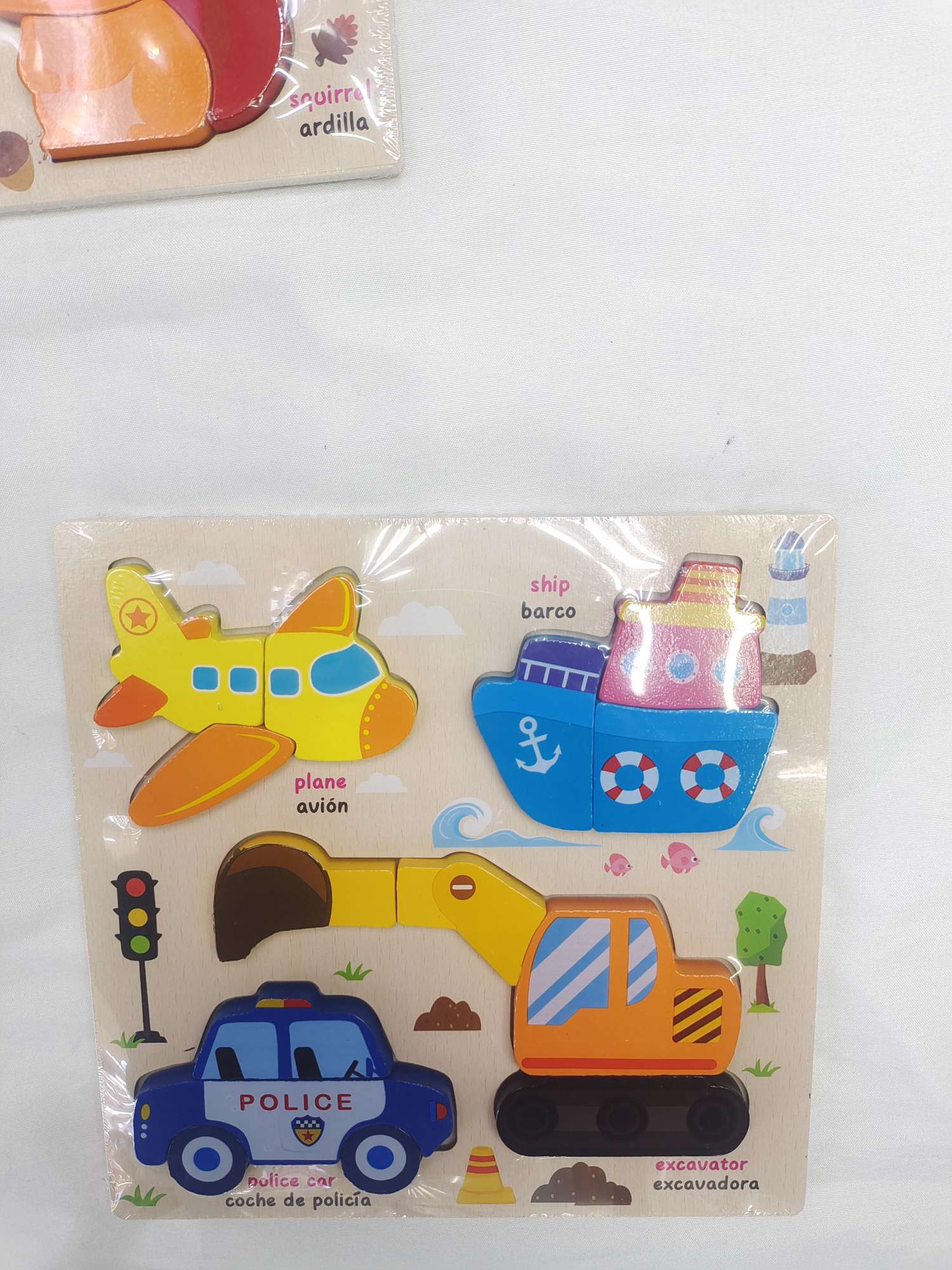 Baby jigsaw puzzles 0 to 3 years old 1 Children's three-dimensional board early education and intelligence toys 2 Wooden Montessori matching building block Jigsaw puzzles Children's cartoon wooden jigsaw puzzles detail image 7