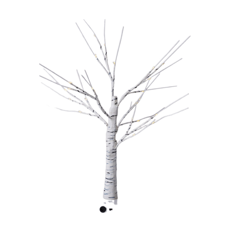 跨境led圣诞彩灯白桦树灯彩蛋树灯房间礼物装饰户外万圣节仿真树圣诞灯饰白底实物图