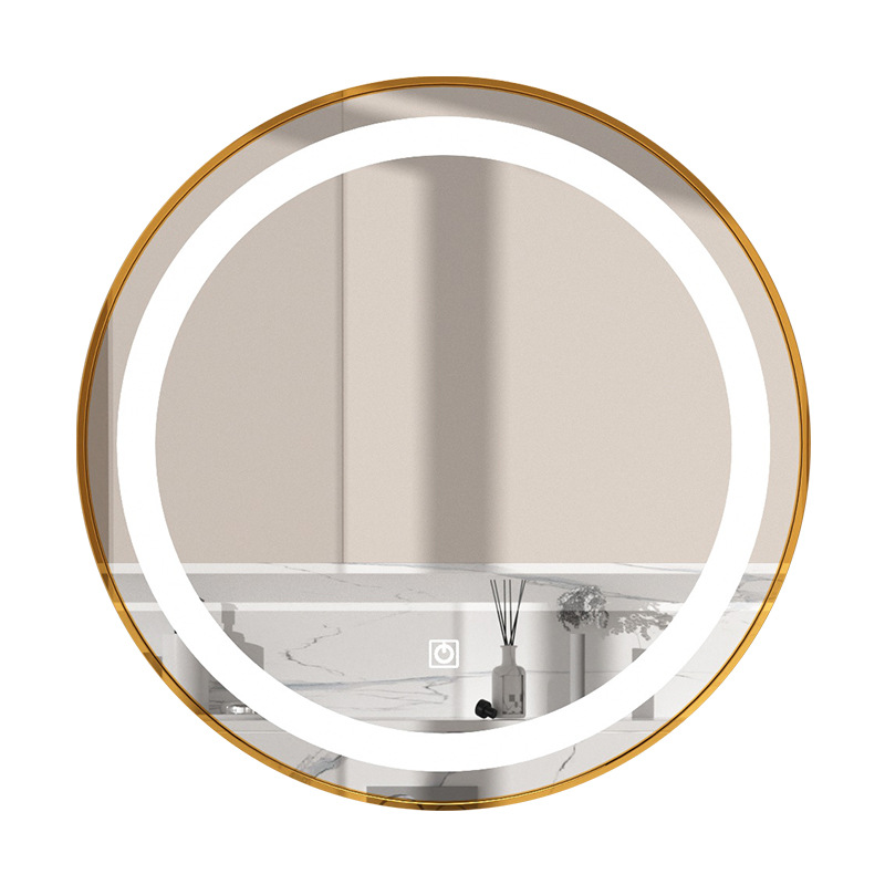 Hexagonal Bathroom Mirror, Aluminum Alloy Bathroom Mirror, Smart Bathroom Mirror, Tempered Glass Lens, Fitness Mirror, Bedside Table Decorative Mirror, High-Definition Wide Field Of View Item Picture