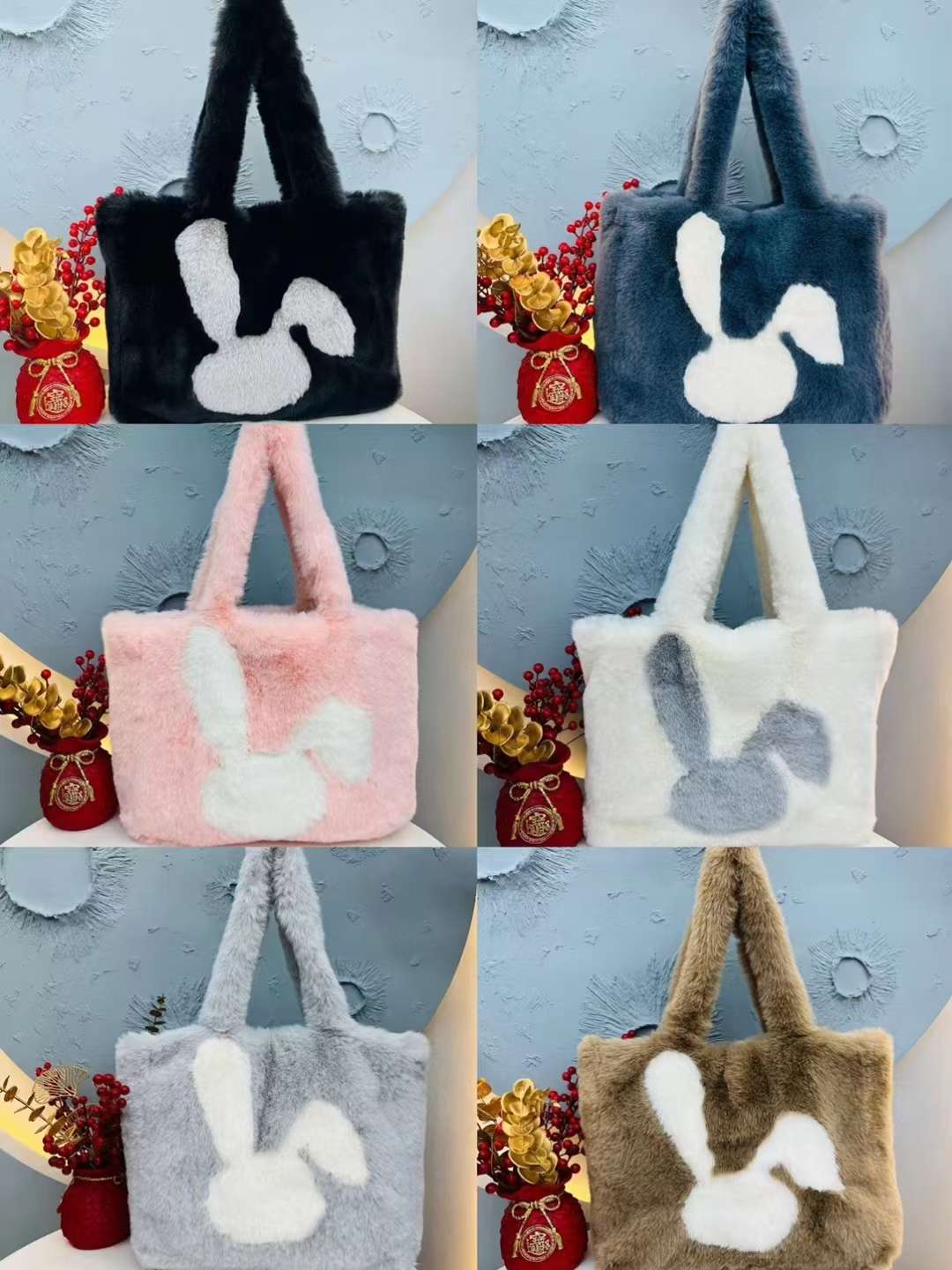 毛绒包 兔头包 新款包包毛绒玩具