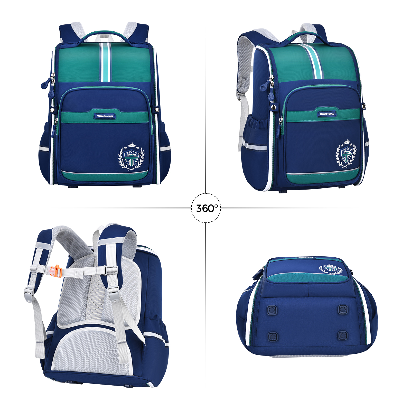 Lightweight and large-capacity, simple and fashionable color-blocking letter print backpack, zipper closure, a must-have item for campus trends, combining fashion and functionality, waterproof design, tear-resistant and multi-functional compartments, student backpack details Picture