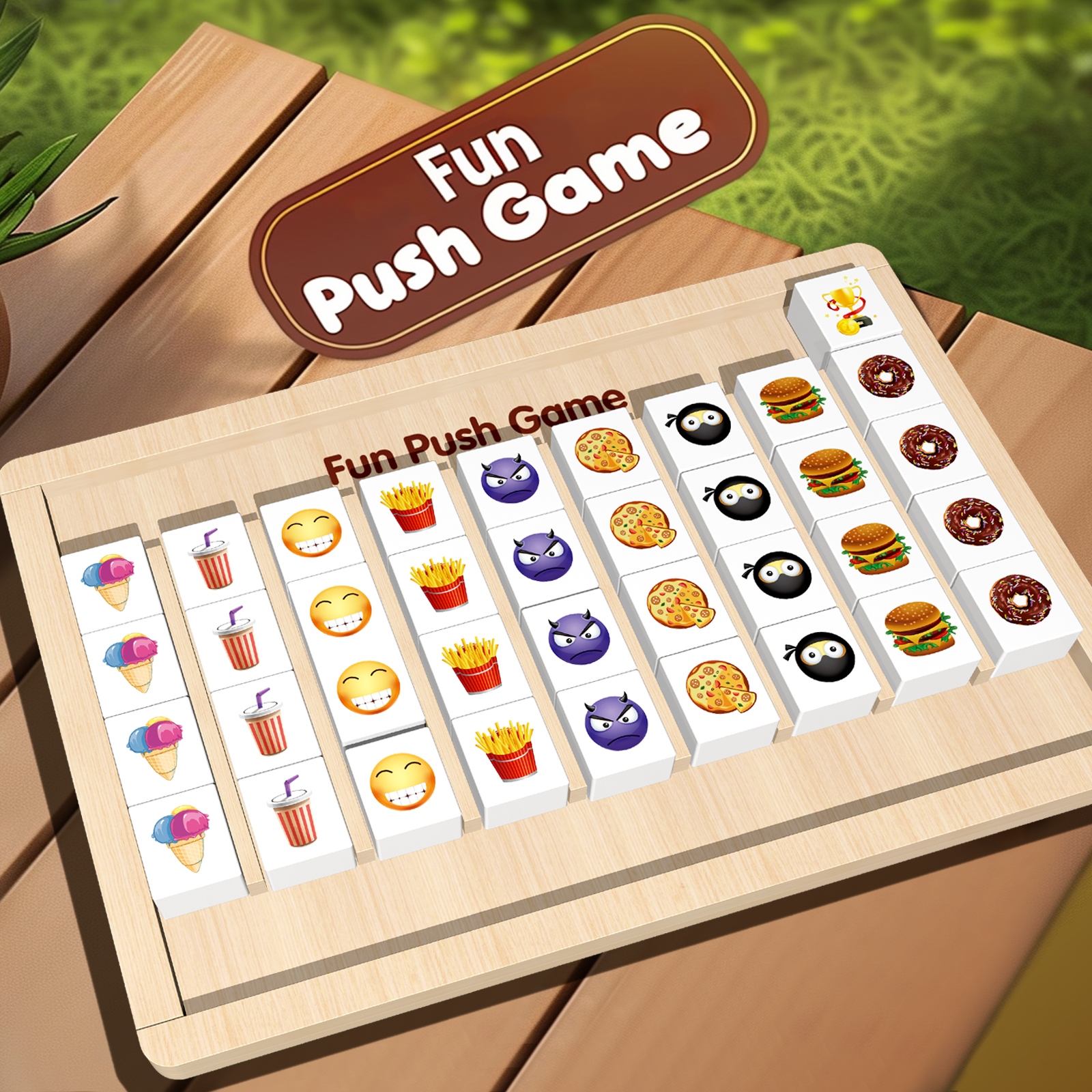 Children's wooden push music elimination music early education board game boys and girls puzzle early education happy love to eliminate fighting toys Specification drawing