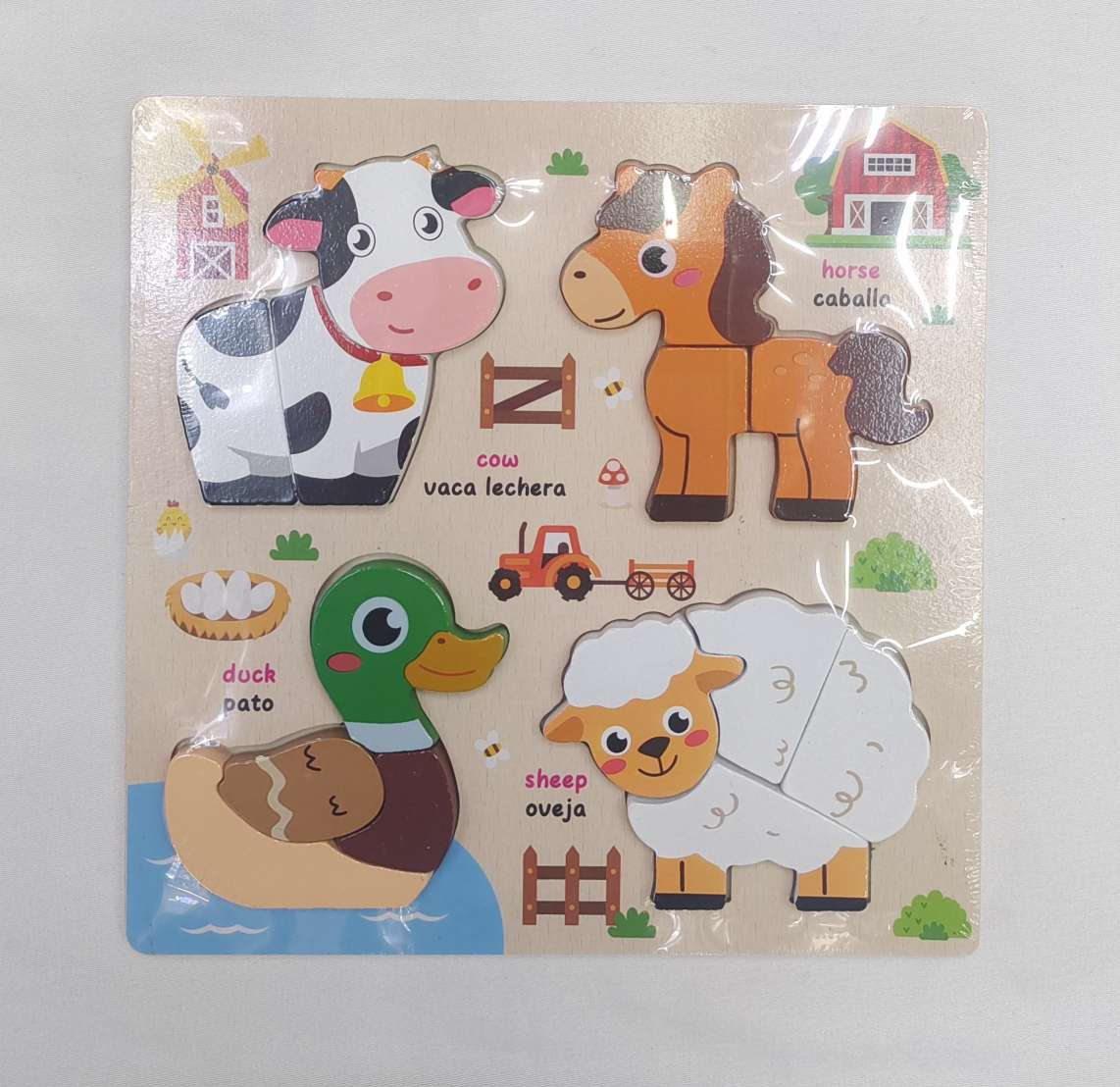 Baby jigsaw puzzles 0 to 3 years old 1 Children's three-dimensional board early education and intelligence toys 2 Wooden Montessori matching building block Jigsaw puzzles Children's cartoon wooden jigsaw puzzles Item Picture