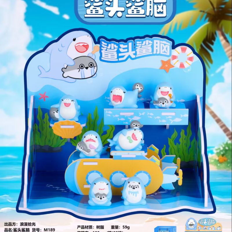 国潮盲盒创意树脂工艺品 冰箱贴车载摆件 儿童玩具可爱卡通形象 安全无毒树脂材质