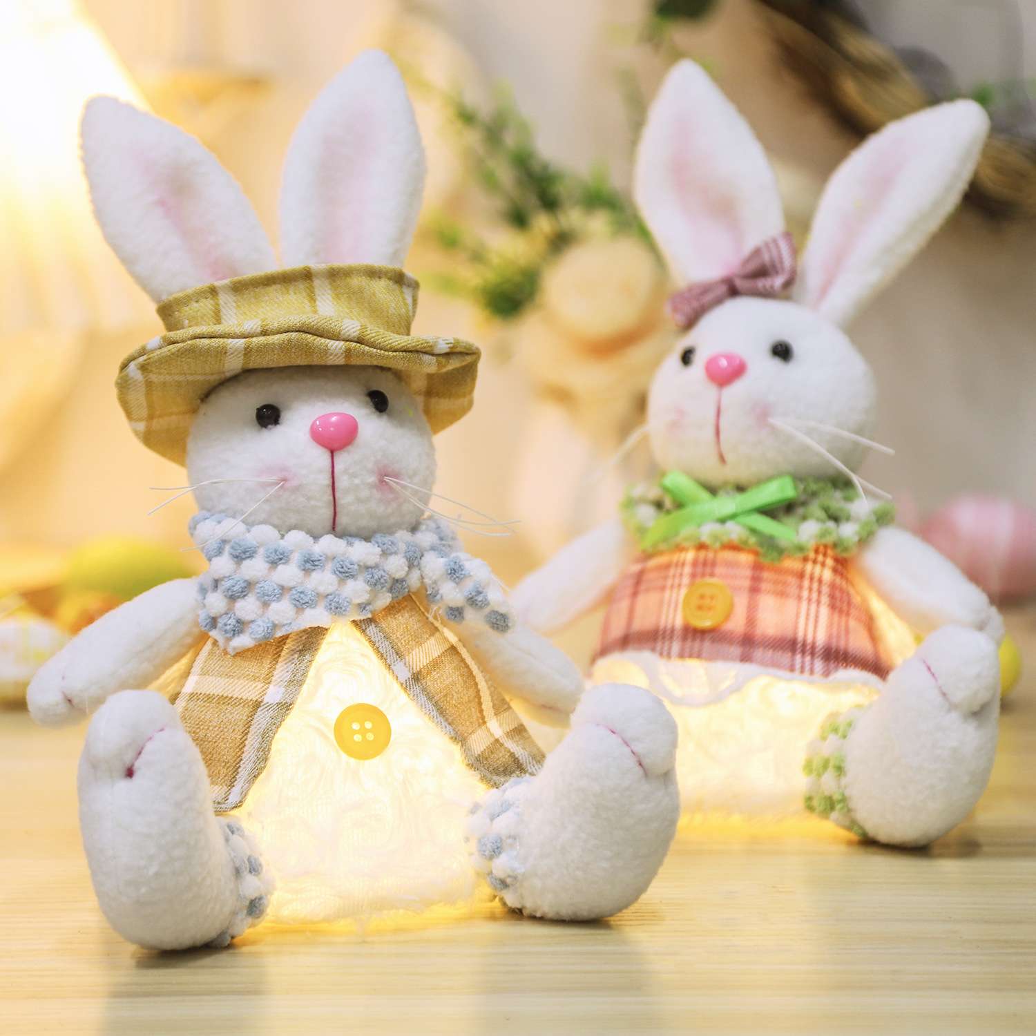 复活节装饰品新款发光兔子玩偶坐姿公仔摆件创意家居桌面装扮道具 详情图3