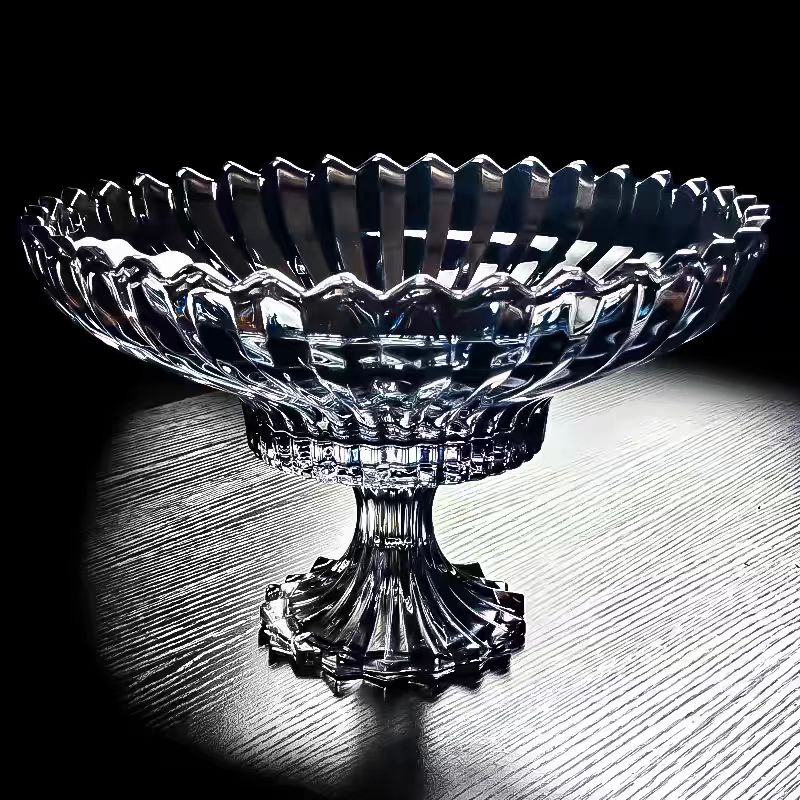 European-style high-end crystal glass fruit platters, KTV beauty salons, new Chinese-style fruit platters, transparent glass factory direct sales, Yangxuan 205D Specification image