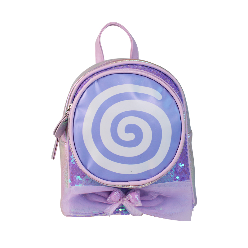 Big-tailed cat lollipop backpack, dazzling sequins, lightweight, waterproof, cute, childlike, fashionable and casual girls' kindergarten backpack