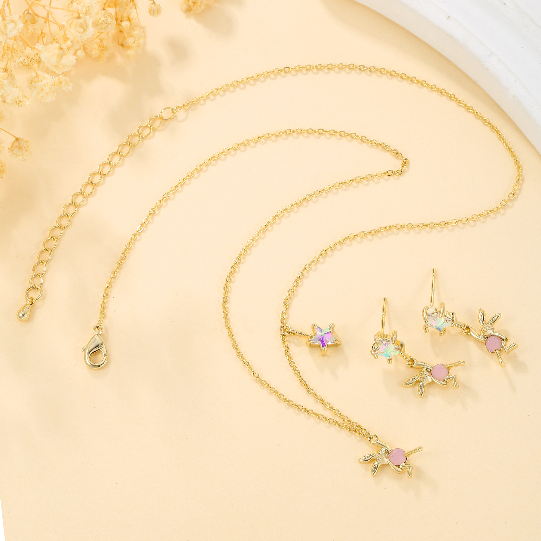 亚马逊马眼吊坠项链女铜镀 ins网红同款首饰品