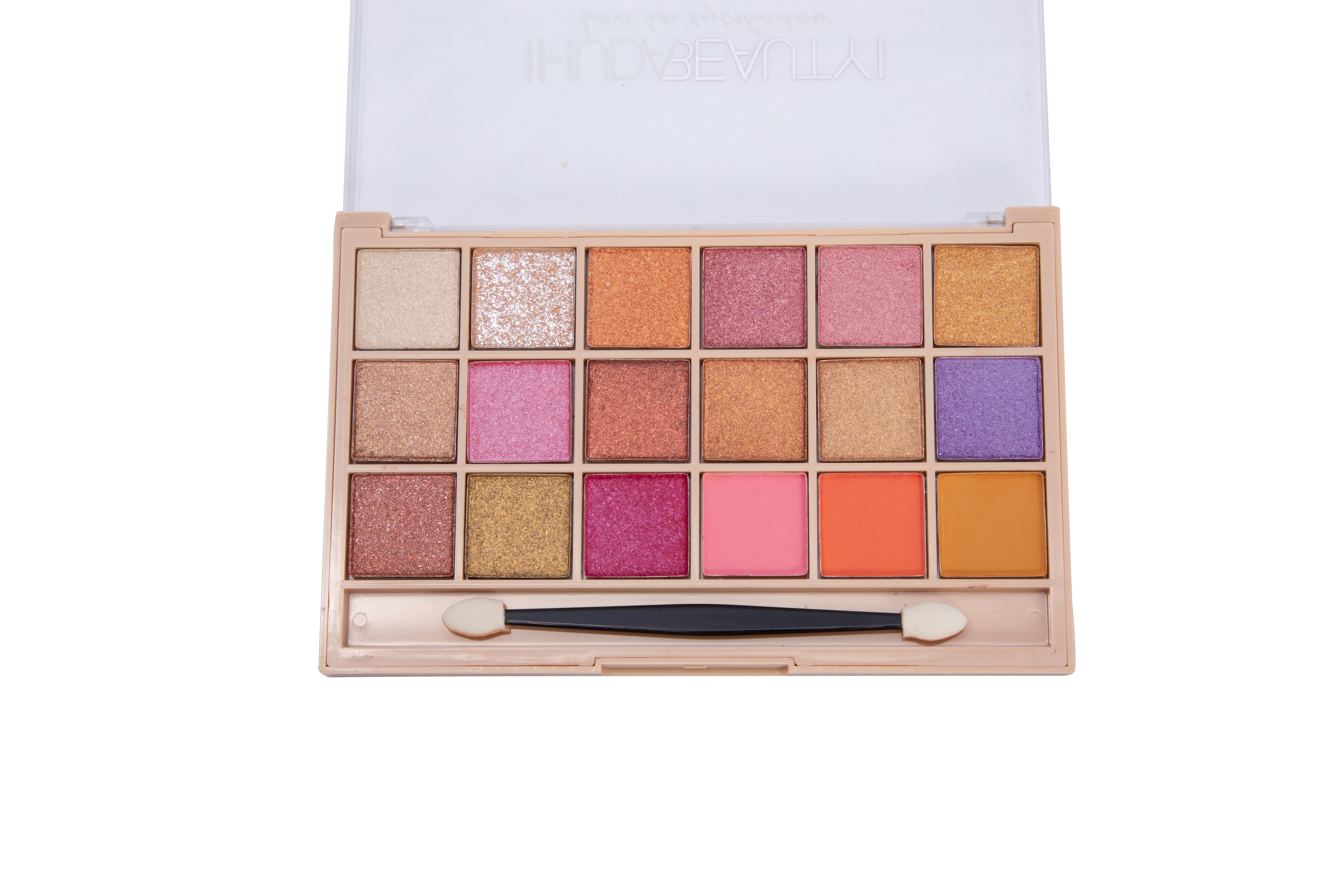 New 24 color plastic box eyeshadow 2 groups of color eyeshadow tray delicate easy color two groups of color fashion makeup cosmetics Specification drawing