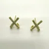 New high-end, simple and exquisite, small micro-inlaid cross-stud earrings for women, summer zircon with a cold and elegant style Item Picture