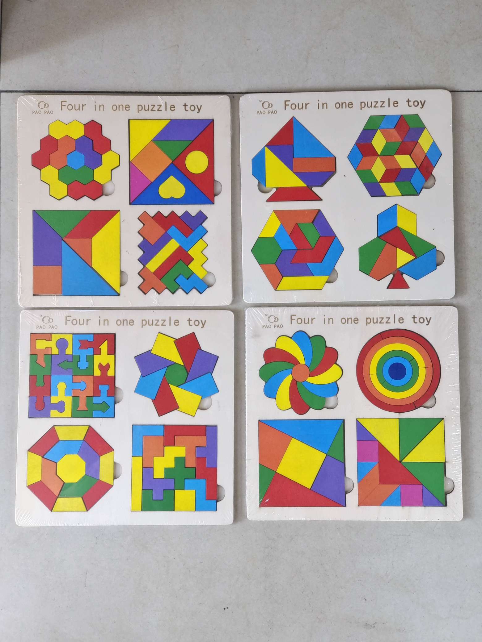 Tetris round heart-shaped tangram puzzle building blocks for children's early education, intelligence development, jigsaw puzzle toys, jigsaw puzzles, wooden jigsaw puzzles, children's cartoon jigsaw puzzles details Picture