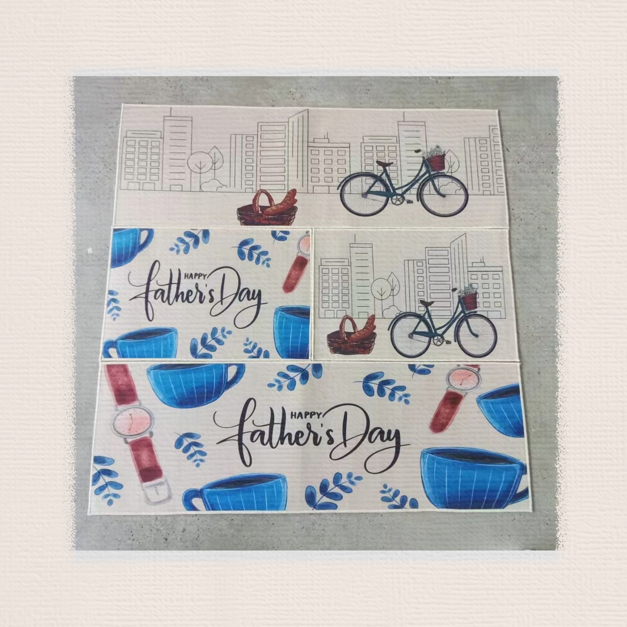 Thin fine linen printed floor mat, anti-slip mat, foot mat, door mat, bathroom mat, kitchen 2-piece set, floor mat, carpet, linen absorbent mat, good quality, multiple patterns, size 38*58+38*118CM details Picture