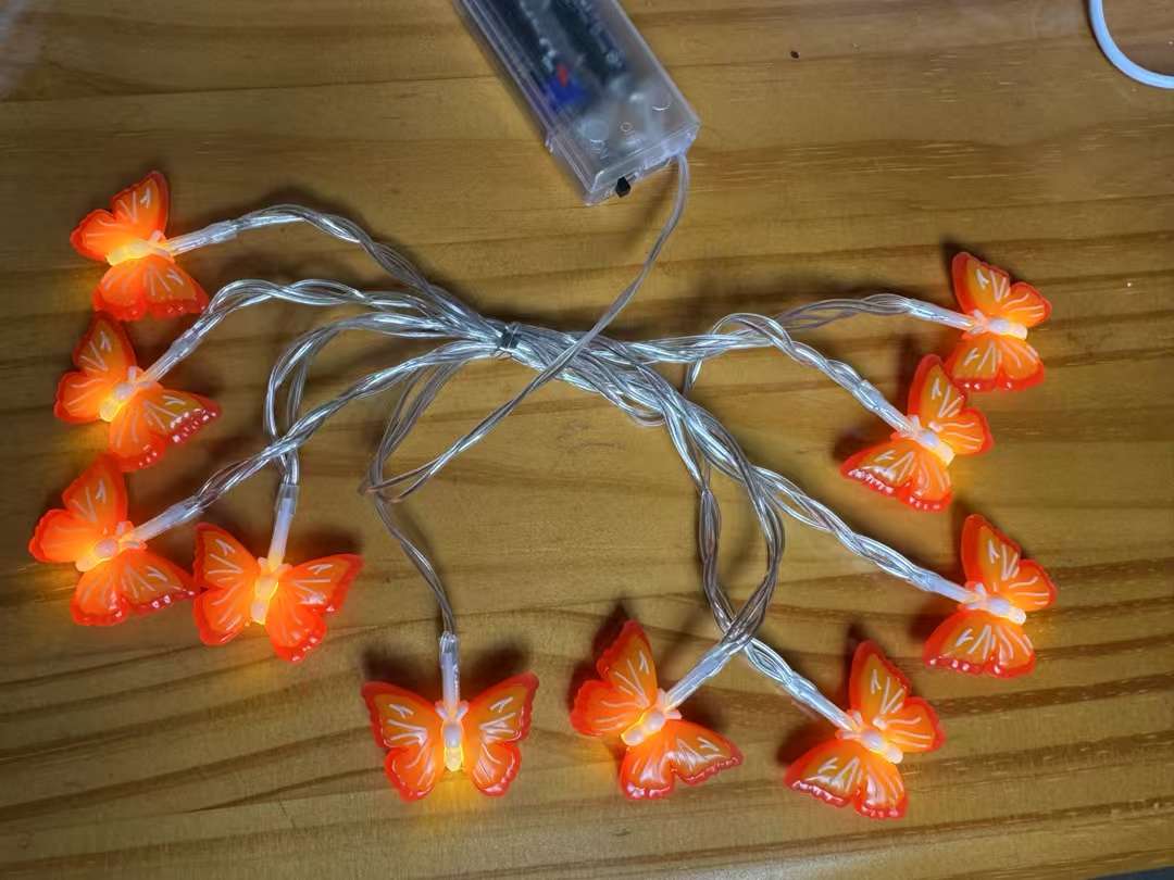 圣诞拐杖蜜蜂蝴蝶皮卡丘结节日喜气装饰彩灯橡胶仿真细节图