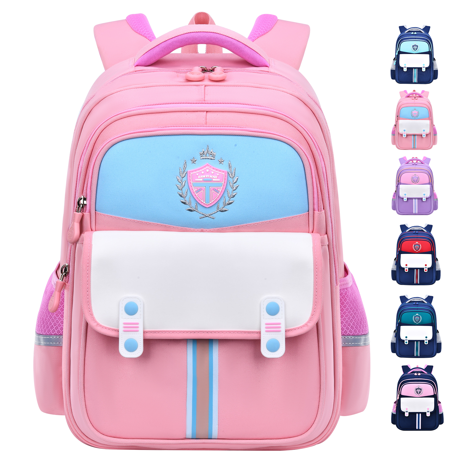 Simple and contrasting color school style, teenagers' back-protecting, pressure-reducing and waterproof backpack, large-capacity multi-functional compartment backpack for students, pressure-reducing and breathable shoulder strap design, combining fashion and functionality