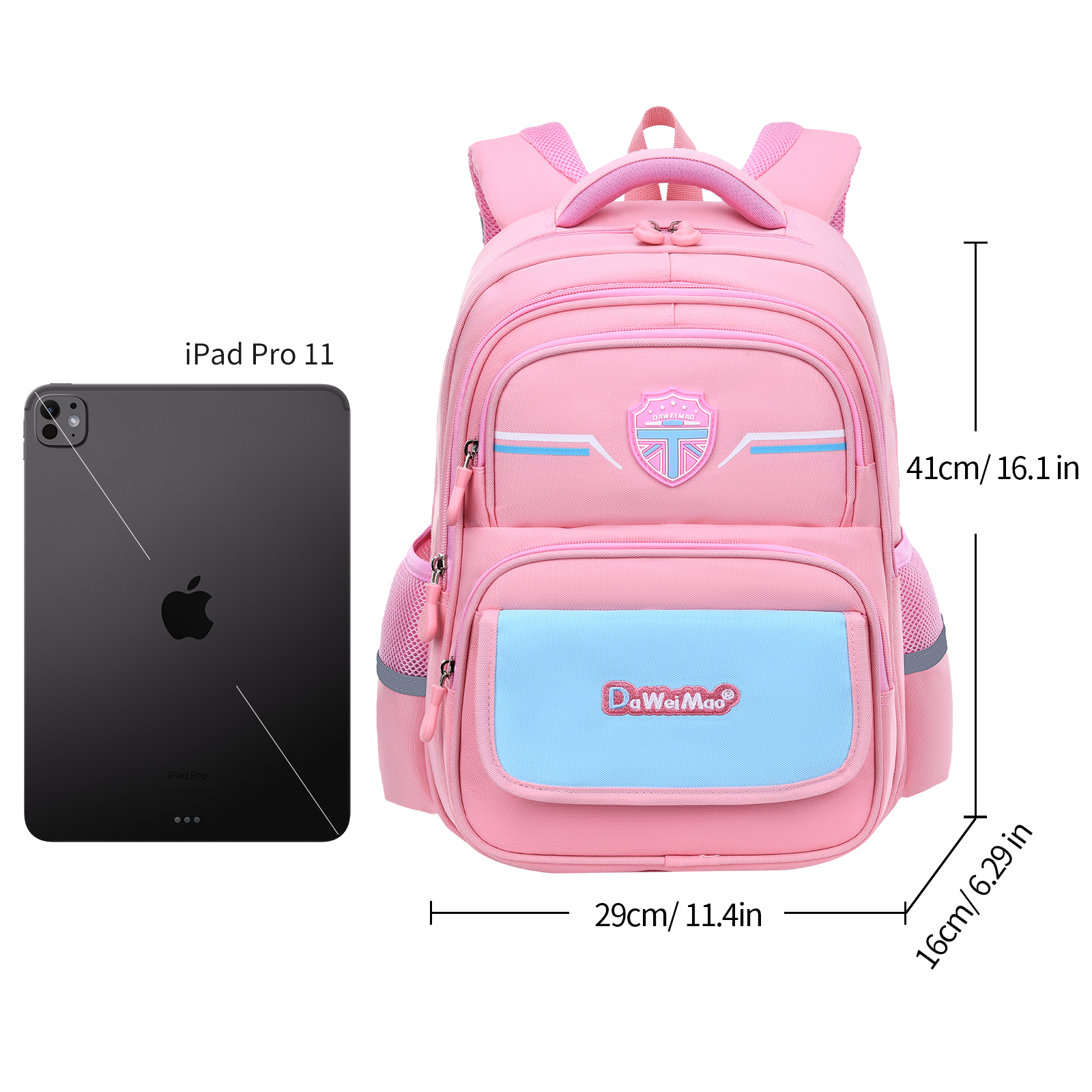 British minimalist color-blocking letter backpack, large-capacity layered design schoolbag, teenagers' back-protecting, pressure-reducing, waterproof, tear-resistant and wear-resistant outdoor casual backpack Specification image