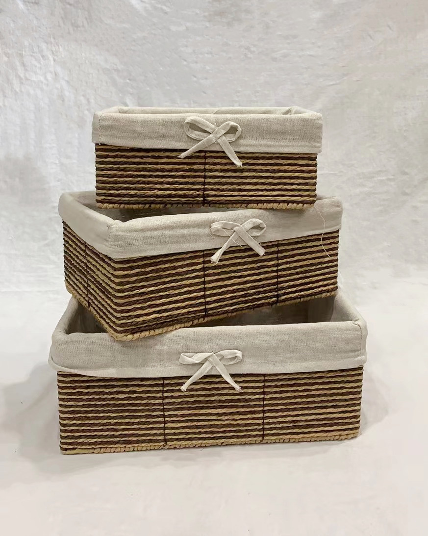 收纳篮 草编洗衣篮 