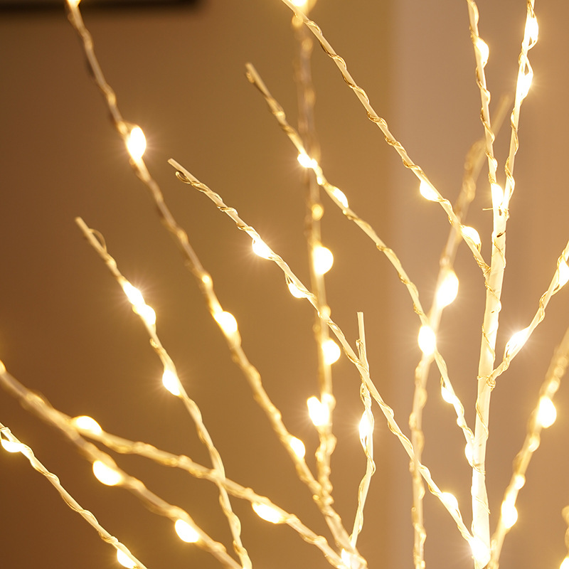 跨境led圣诞彩灯白桦树灯彩蛋树灯房间礼物装饰户外万圣节仿真树圣诞灯饰详情图7