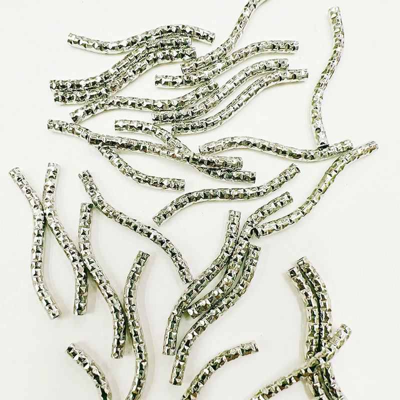 DIY accessory material wholesale, 2*25 batches of copper-plated flower S-tube imitation gold curved bracelet, curved tube accessories, clothing accessory accessories details Picture