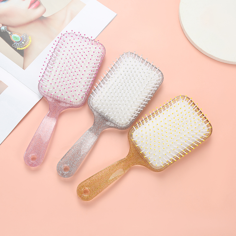 梳子/按摩梳/气垫实木梳/梳子女简约/气垫气囊梳白底实物图